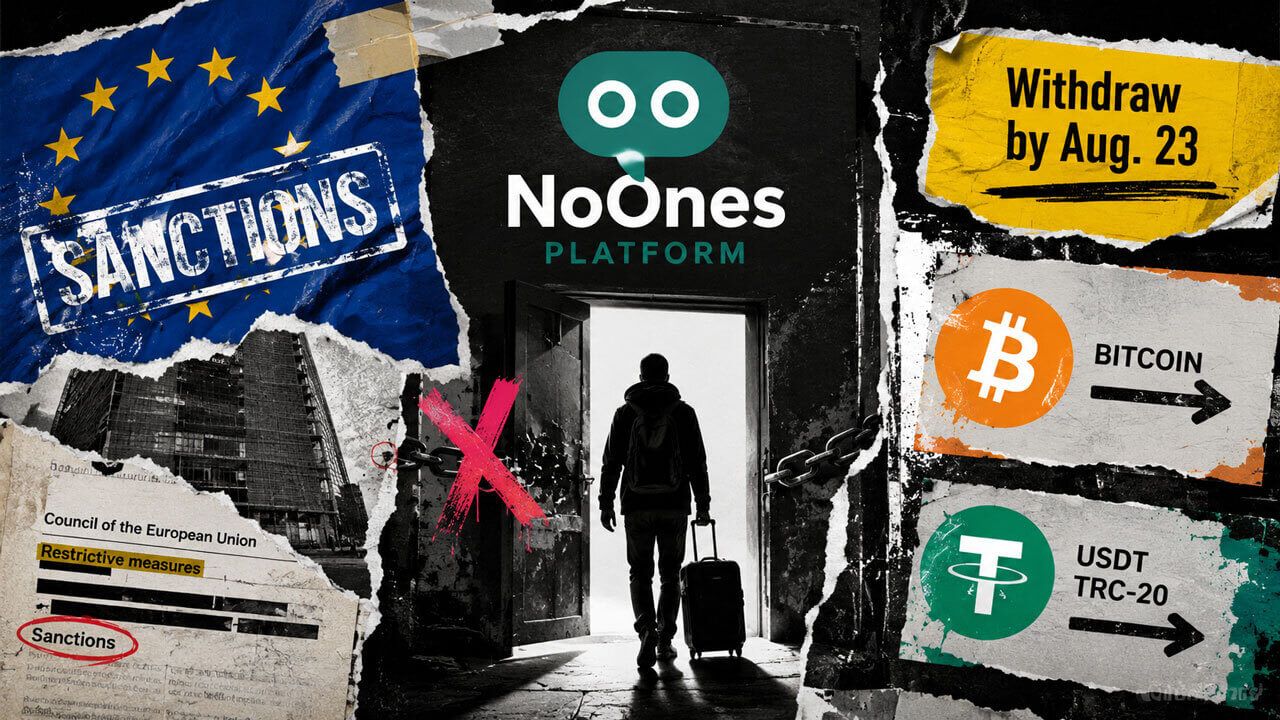 NoOnes Enters Withdrawal-Only Mode as EU Sanctions Listing Takes Effect